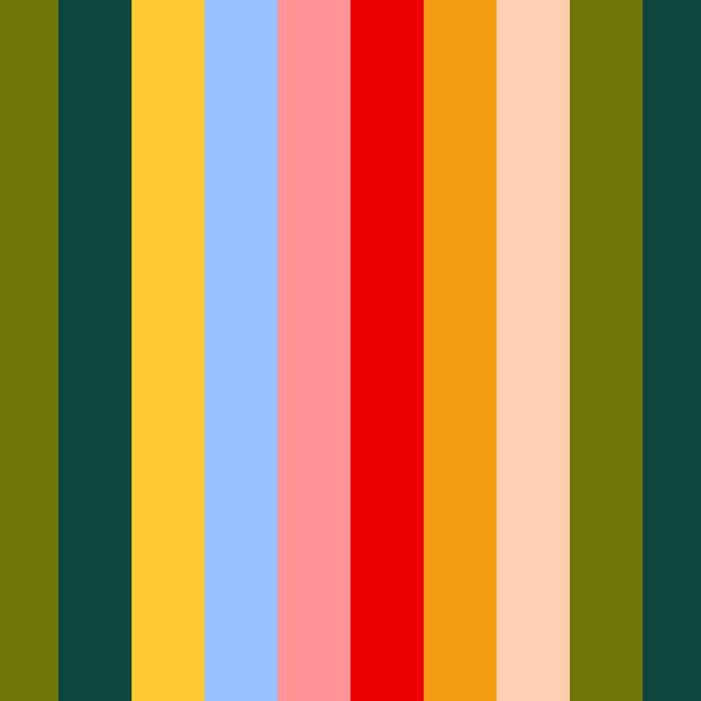 Retro Stripe Bold retro stripes in greens, red and oranges in a retro style.